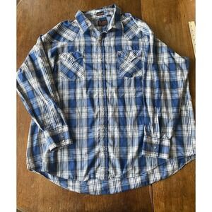 Plains Western Wear Big Man Long Sleeve Pearl Snap Button Shirt‎ - 3X Big